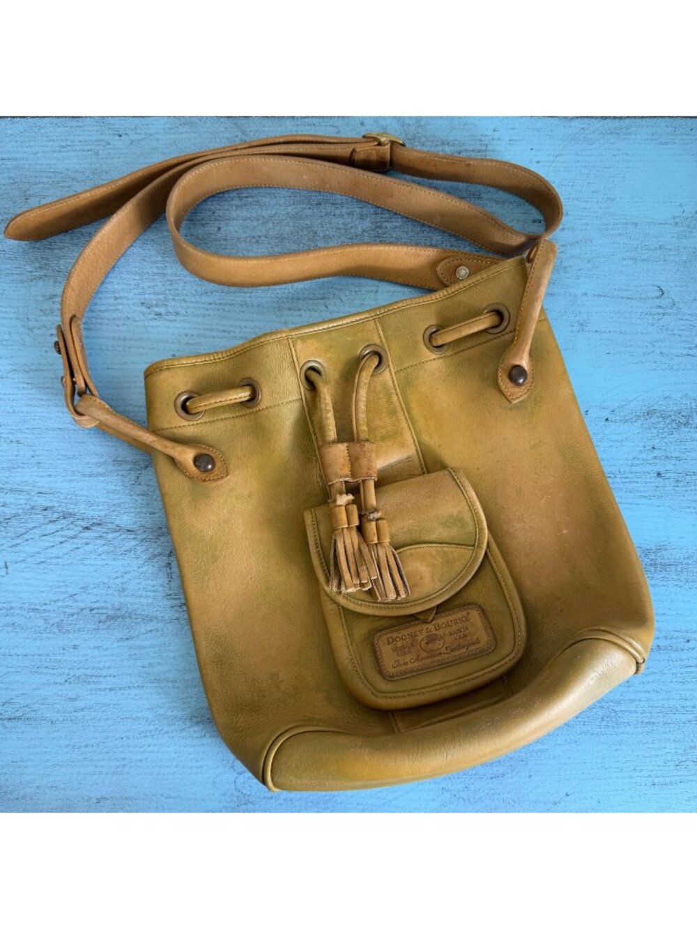 Dooney & Bourke Vintage One Regent Street Leather Drawstring Bucket Bag